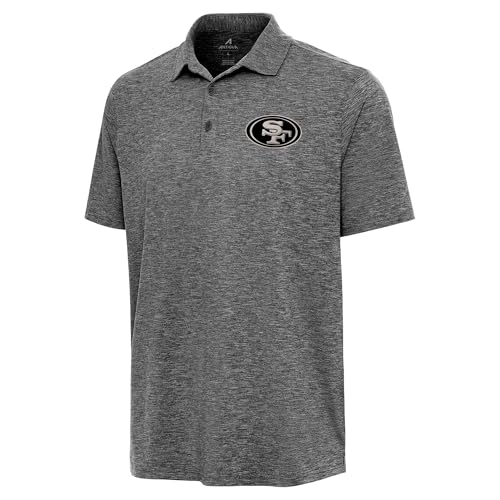 Antigua Men's Heather Black San Francisco 49ers Par 3 Polo