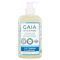 GAIA Natural Baby 2in1 Shampoo & Conditioner | 96% Natural Origin | Sensitive Skin formula | organic Avocado Oil | organic Chamomile | Silicone Free | Sulphate Free | Australian Made | 500mL