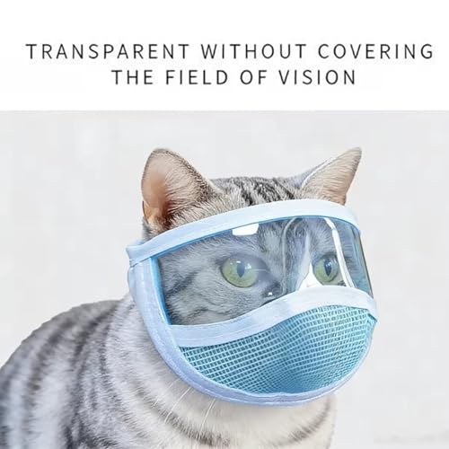 Protector bucal para gatos de alta ventilación con cubierta de malla para cabeza 6