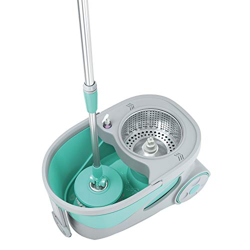 Mop Giratório Ciclone, Balde 20 litros com cesto inox e Rodinhas, MOP7290, Flash Limp