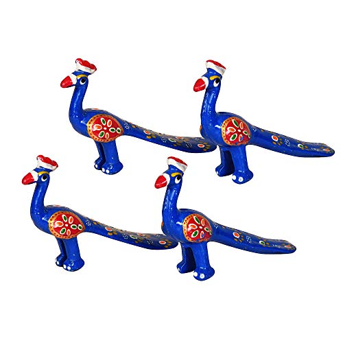 Handcrafted Set of 4 Peacock Showpieces, Paper Mache Traditional Indian Art for Home Décor and Gifting - Image 3