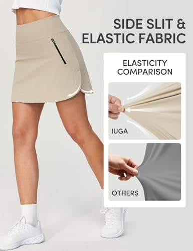 IUGA High Waist Golf Skirt with 5 Pockets Skorts for Woman Athletic Tennis Skirt for Workout Casual4