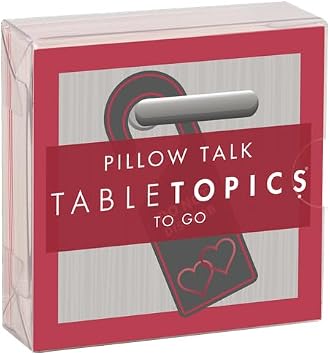 TableTopics Pillow Talk Conversation Starter Cards - Valentines Day Gift for Partner Intimacy, 40 Fun & Flirty Questions, Adult Couples Relationship Booster