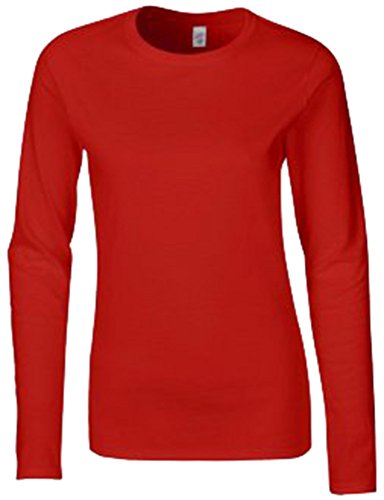 Gildan Women's Softstyle Cotton Long Sleeve T Shirt Red M
