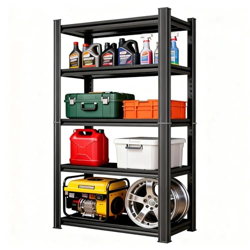 Notmise Metal Garage Shelving Unit, Heavy Duty 5-Tier Adjustable Storage Rack, Steel Shelving,2000 lbs Capacity, Industrial Shelves for Heavy Tools and Equipment (5-Tier 63