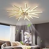 Design polyvalent: le lustre avec ventilateur est une combinaison parfaite d'éclairage et de ventilateur. Avec télécommande, réglage de la température de couleur avec 20 lumières LED 3000 - 6000k Modern Timer Reversible DC Motor Summer Winter run.