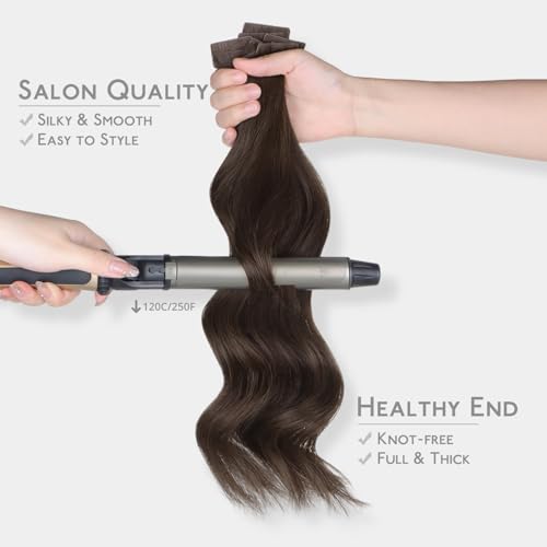 Image of WENNALIFE Invisi Edge Tape in Hair Extensions Human Hair,#2A,18 Inch