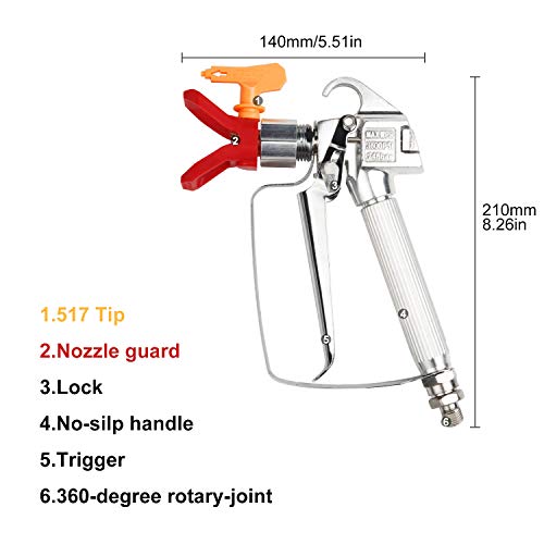 CPROSP Airless Paint Spray Gun, High Pressure 3600 PSI with 517 Swivel Joint by CPROSP - Image 2