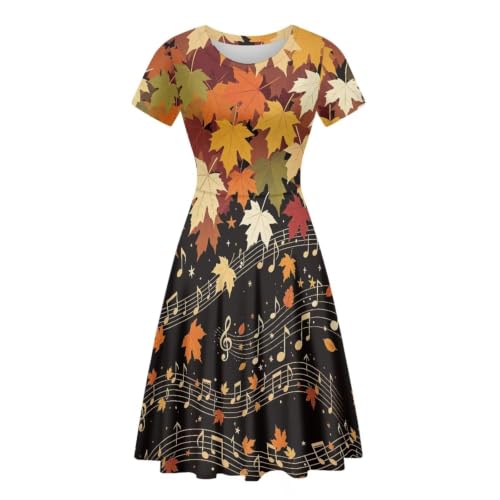 Image of AFPANQZ Womens Casual Summer Lightweight Vintage Dress Short Sleeve Midi Dress Knee-Long Luxury Formal Dress