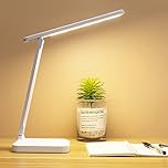 Necomi® LED Desk Lamp, Table Lamp for Computer/Desktop, Rechargeable, Eye-Caring, Touch Control with USB Charging Port-Bedside Table Lamp for Reading, Study Light for Kids, Home, Office White