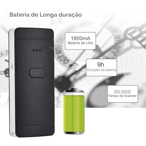 Leitor de Codigo de Barras Bluetooth 1D 2D Qr Code Sem fio Celular PC Tela Papel