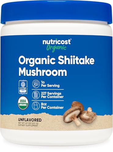 Nutricost Organic Shiitake Mushroom Powder (8oz) Gluten-Free GMO-Free