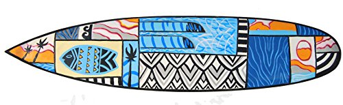 Interlifestyle - Placa de madera con aspecto de tabla de surf (100 cm), diseño de peces