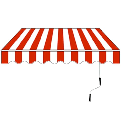 Toldo Manual RetráCtil, 2x1.5/3x2.5/4x3/5x3m, Toldo De Exterior Terraza Enrollable con Manivela Y Marco De Aluminio, ProteccióN UV, Resistente A La Lluvia, para JardíN Puerta Ventana