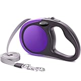 Heavy Duty Retractable Dog Leash-16ft Strong & Durable Walking Leash for S to L Dogs up to 45/115 lbs, Upgraded Lock System, Non Slip Grip, Tangle Free (Purple, Small/Medium)