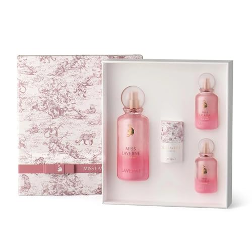 Laverne Miss Laverne Extreme Luxury 4-Piece Set – Long Lasting Original Signature Scent – عطر لافيرن مس لافيرن إكستريم النسائي - 150ml + 25ml + Hair Mist + Scarf