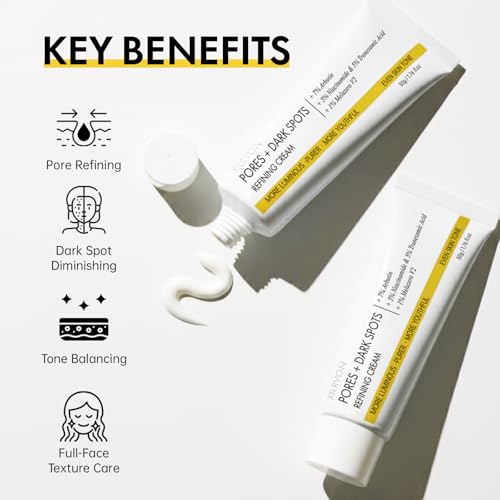 EELHOE 2PCS Pores + Dark Spots Refining Cream with Arbutin, Niacinamide, Tranexamic Acid & Melazero | Pore-Minimizing, Gentle & Hydrating Daily Moisturizer, Suitable for Sensitive Skin, 50g*2 (2 Pack)
