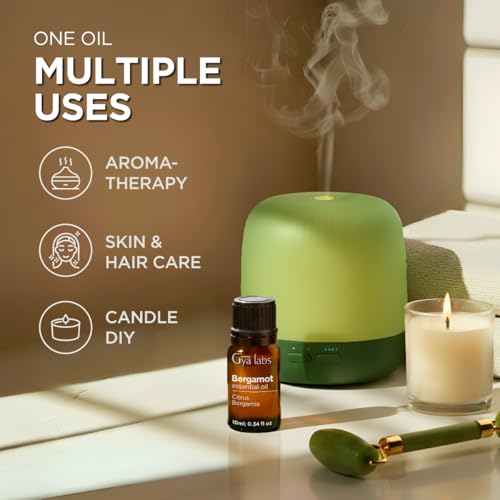 Image of 100% Pure Bergamot Essential Oil - 0.34 Fl Oz - Bergamot Oil for Hair, Skin, Diffuser, Aromatherapy & DIY Candle Making Scent