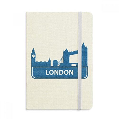 Carnet de notes Londres Angleterre bleu format A5 journal intime tissu couverture rigide classique