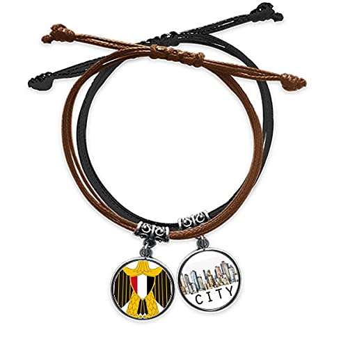 Bracelet Égypte emblème national homme femme chaîne main cuir Sidi