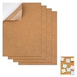 YJFY 4 Stück Kork Wandplatten für DIY Vision Board für Fotos A4 Korkplatten 2mm Dick Kork A4 Korkwand Pinnwand Korkunterlagen Korkpinnwand Für Wanddekoration, DIY (Rohholzfarbe)