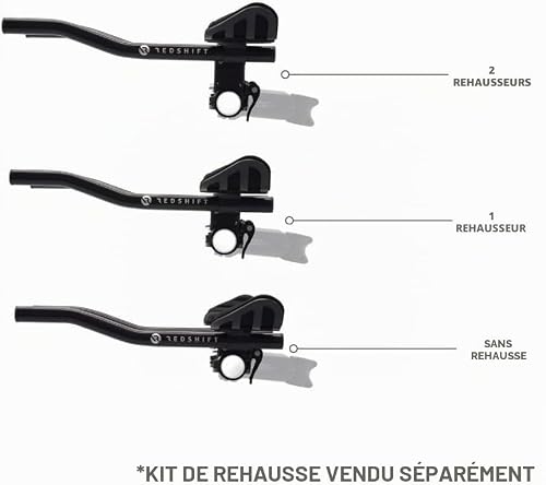 REDSHIFT Quick-Release Clip-On Bike Aero Bars, Bicycle Handlebar Rest, Aluminum Aerobar Extensions for Road, Triathlon, Mountain, Hybrid, Gravel Bikes, Cycling Biking Accessories Part, L-Bend – vue 3