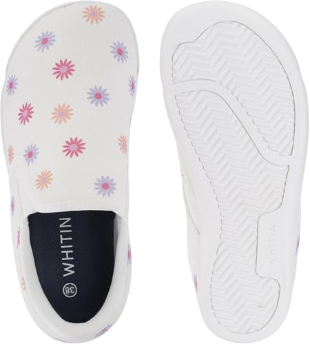 Image of WHITIN Women's Wide Barefoot Shoes | Elastic V-Detail Classic Slip-On | Minimalist Walking Sneakers