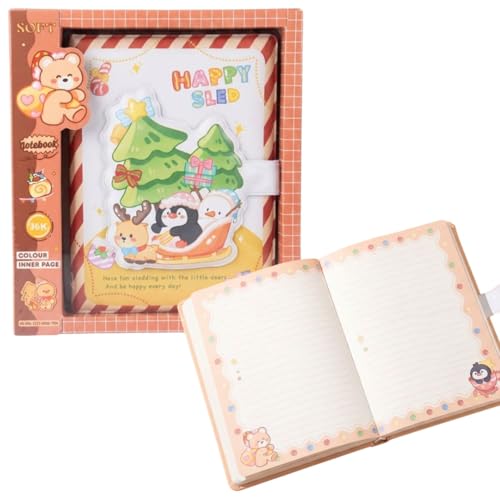 Image of FunBlast Diary for Girls - Christmas Kawaii Diary with Puffy Buckle Lock, Journal Diaries for Girls, Notepad for Students Stationary Items, Birthday Gifts (112 Sheets) (Tree)