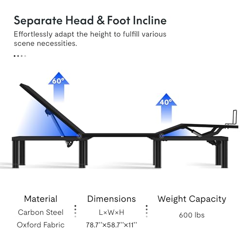 FLEXISPOT S2E Adjustable Bed Frame Base Queen,One-Person Transport and Assembly,Adjustable Bed Legs,Oxford Fabric Bedspread,Wired Remote,Whisper Quiet Durable Motor,Mattress Holder.