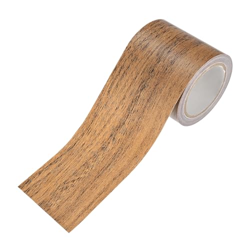 Image of M METERXITY 1-Roll Wood Grain Repair Tape, 2.24in x 15ft Textured Realistic Self-Adhesive Wood Floor Tape Contact Paper for Furniture /Floors /Home [Dark Brown Oak]