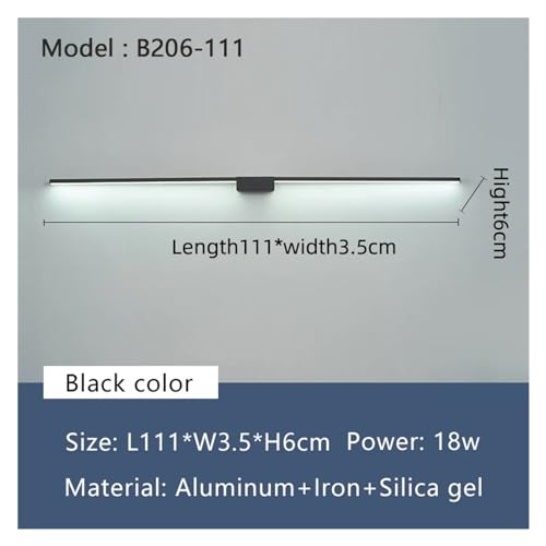 Applique murale LED miroir salle de bain noir 110cm AC85-265V