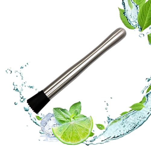 Baqueta de cóctel de acero inoxidable, accesorio para depurar deliciosos cócteles, bebidas y zumos, 25 cm