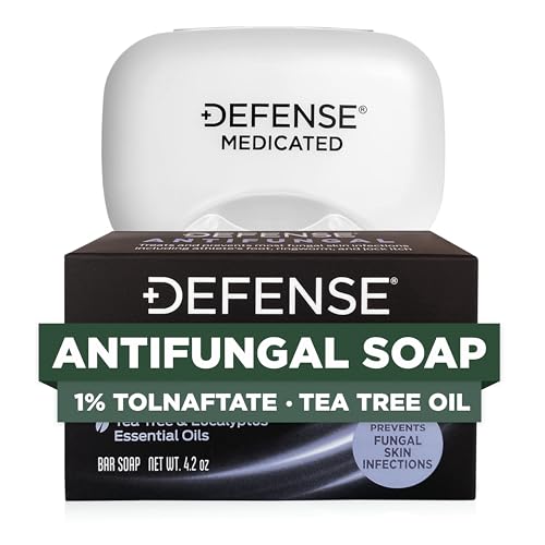 Defense Antifungal Bar Soap | Jock Itch, Ringworm, Athlete's Foot, Skin Fungus | Medicated Anti Fungal Treatment (One Bar with Snap-Tight Case)