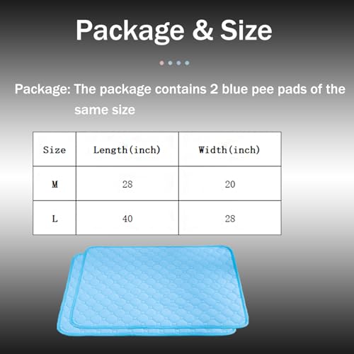 Image of BAMY 2 Pcs Washable Dog Pee Pads Absorbs Urine Pet Training Pads Non-Slip Waterproof Doggie Whelping Pad Reusable Dogs Mat Solid Brown Gray Blue Pink (Blue, L (40x28 inch))