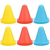 CM Pack of 24 Sport Training Plastic Marker Cone for Soccer Basketball Bike, 3 inches, Random Colors