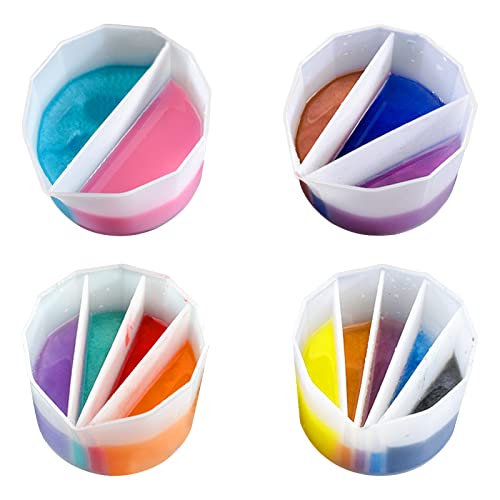 Houdao 4 Stück Silikon Pouring Zubehör Geteilter Becher Pouring 2/3/4/5-Kanal Farbe Gießen Split Cup Acryl Pour Cup zum Ausgießen von Acrylfarbe Fluid Art Resin