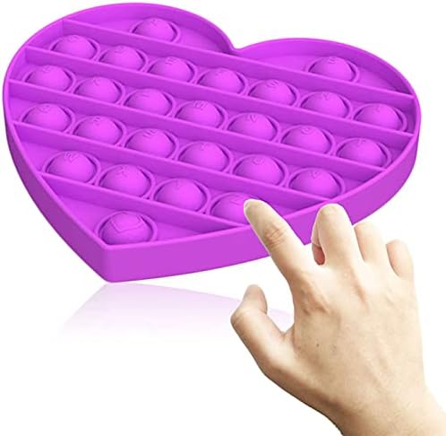 pop it Fidget Toys, pop it Fidget Toy Set | its Fidget Toys, Fidget Toys pop it Rainbow, pop it Toy, pop it Fidget Toy, Heart pop it, Push pop Bubble Fidget Toy (Purple Heart) Pack of 1