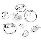 5) Poids : environ 25 g/lot 50 pcs/Lot Rhodium 15 20 25 30mm Ronde Broche Base Cabochon Base