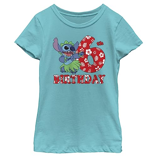 Disney Girl's Lilo & Stitch 6th Birthday Hula Dance T-Shirt