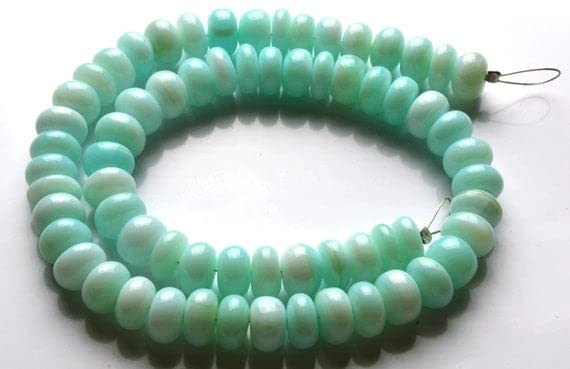 Opale bleue du Pérou lisses rondelles de 8,5-9 mm pour création haute joaillerie