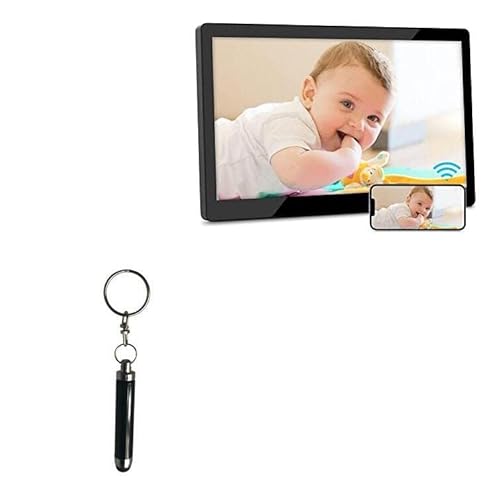 BoxWave Stylus Pen Compatible with Brvatoe WiFi Digital Picture Frame XK001 (15.6 in) - Bullet Capacitive Stylus, Mini Stylus Pen with Keyring Loop - Jet Black