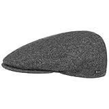 Lipodo Inglese Classic Flatcap Damen/Herren - Flat Cap Made in Italy - Unifarbene Wintercap mit Wolle - Schirmmütze Herbst/Winter - Schiebermütze anthrazit 59 cm
