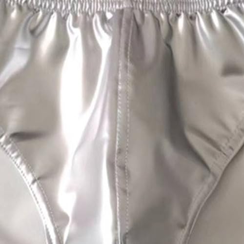 JEKE-DG Men's Metallic Elastic Bikini Swimsuit Low Waist Briefs Underwear Trunks Casual Underpants With Contour Pouch2