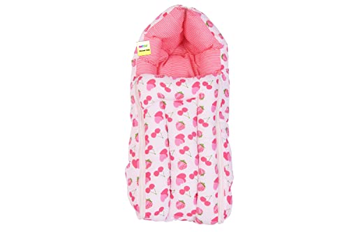 Image of Kwitchy New Born Bedding Combo of Baby Mattress with Net | Gaddi Set | Comforter (0-6 Months) Pink (4PCS Set)