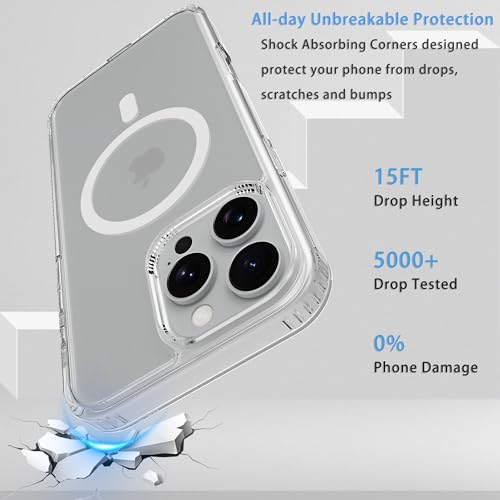 Image of Magnetic iPhone 16 Pro case,Compatible with Magsafe, Military-Grade Protection,Slim Translucent Matte Shockproof with Anti-Scratch Anti-Fingerprint Phone Cover (Transparent, iPhone 16 Pro)