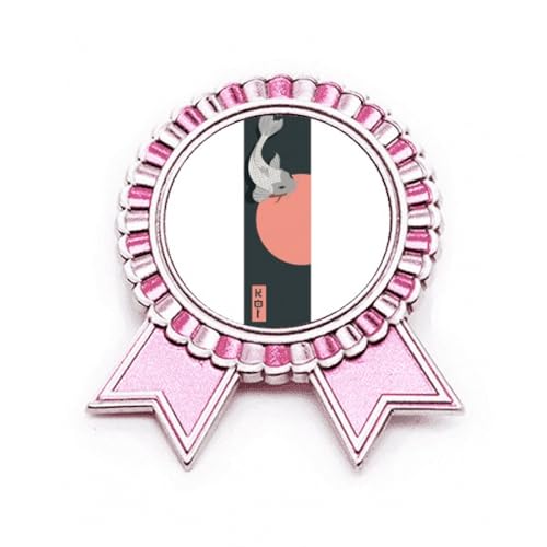 Broche poisson rose et soleil levant pour accessoiriser un blazer