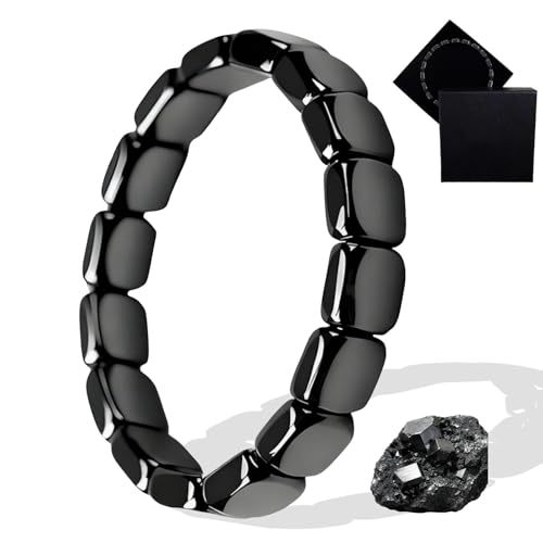 RoboBrio Hemios Hematite Bracelet Men, Hematite Bracelet, Strengthen Your Inner Power, Regulating Energy Imbalances, Suitable for People Experiencing Emotional Tension and High Stress Levels