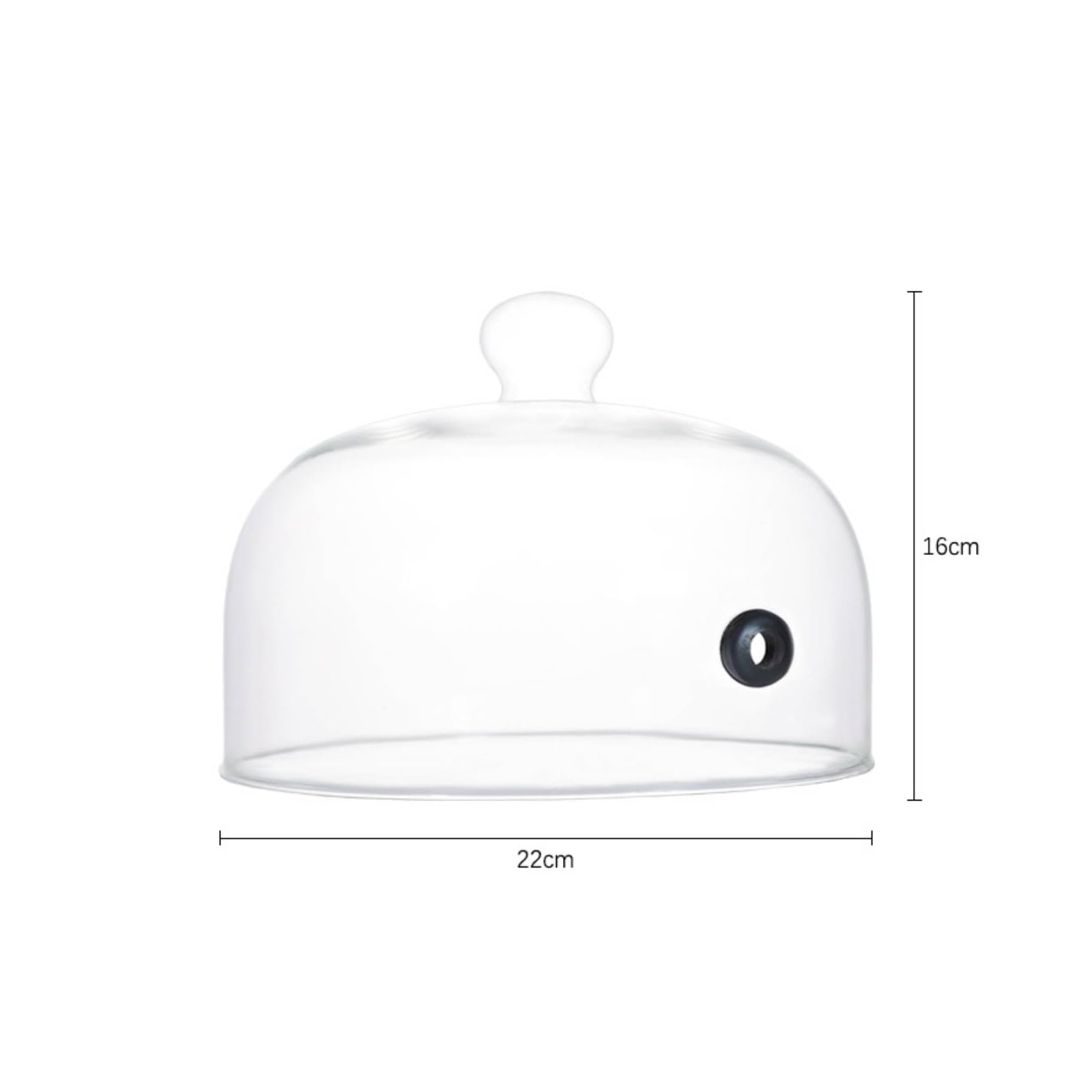Cloche avec Trou Élégant Vaisselle, Diamètre 22 Cm, Hauteur Totale 16 Cm