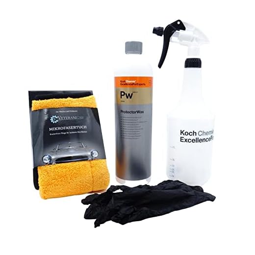 Veteranicar Koch Chemie PW ProtectorWax 1 Liter Konservierungswachs Set (Sprühflasche + Mikrofasertuch + Handschuhe)