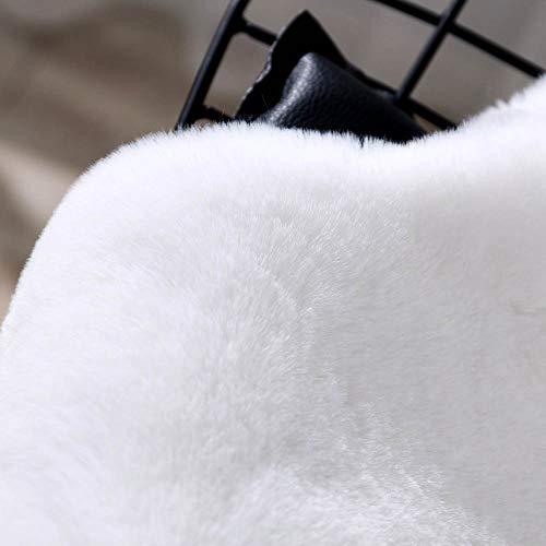 Carvapet Ultra Soft Faux Rabbit Fur Throw Rug Chair Cover Couch Pad Area Rugs Fluffy Bedside Carpet Mat For Bedroom Floor Living Room,2Ft X 3Ft,White #TOP6